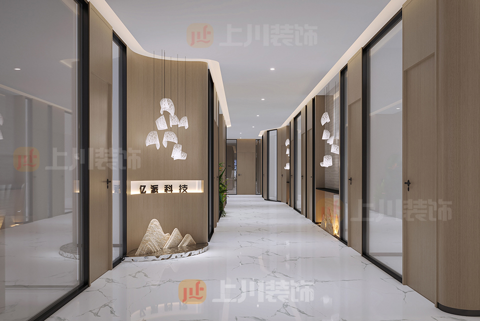 佛山禅城区绿地科技公司办公室设计效果图案例